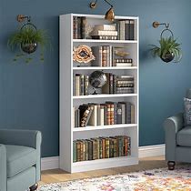 Image result for White 5 Shelf Bookcase