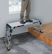 Image result for Adjustable Work Platform Ladder
