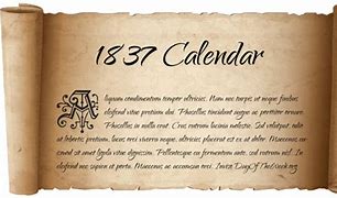 Image result for 1837 Calendar
