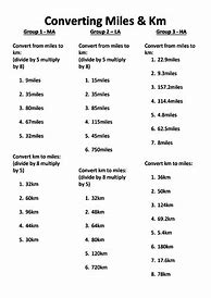 Image result for 4th Miles to Kilometers Worksheets