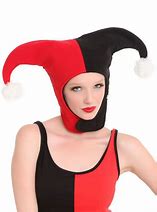Image result for Harley Quinn Jester Hat Black Red