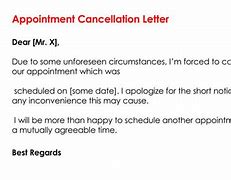 Image result for Cancel Appointment Letter Sample