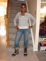 Image result for Pine Apple Bottom Jeans Boots with the Fur IRL