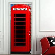 Image result for Door Stickers 3D Telephone Booth