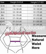 Image result for Waist Trainer Size Chart