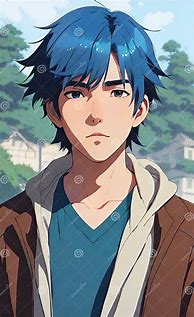 Image result for Cute Anime Boy Blue