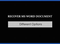 Image result for How to Recover a Deleted Word Document