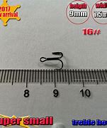 Image result for VMC Treble Hooks Actual Size Chart