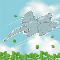 Image result for Flying Green Blue Elephant Cartoon