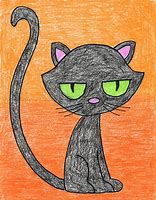 Image result for Black Cat so Cute Draw