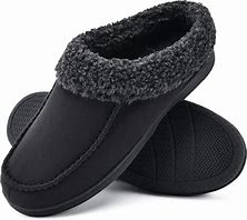 Image result for Men's Black Slippers