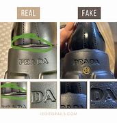 Image result for Real vs Fake Prada Shoes
