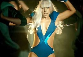 Image result for Lady Gaga Poker Face Blue Outfit