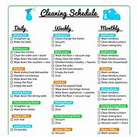 Image result for Monthly Cleaning Schedule