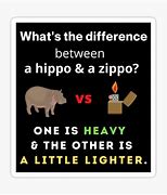 Image result for What's the Difference Between a Hippo and a Zippo
