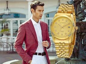 Image result for Gold Watch Fashion Men