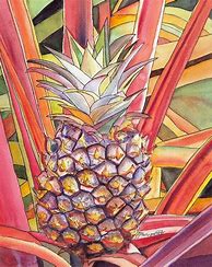 Image result for Watercolor Pineapple
