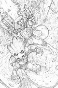 Image result for Rocket and Baby Groot Pencil Art