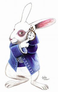 Image result for White Rabbit Alice in Wonderland Drawing