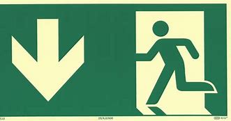 Image result for Emergency Exit Sign Arrow Down