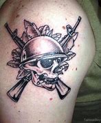 Image result for Skull Gun Tattoo