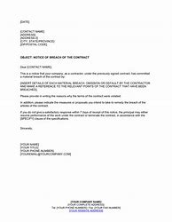 Image result for Breach of Contract Notification Letter