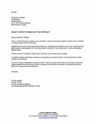 Image result for Breach of Contract Example Letters