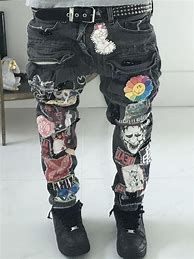 Image result for Baggy Jeans with Patches