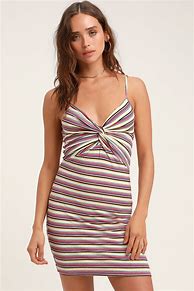 Image result for Striped Bodycon Dress