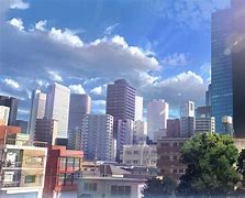 Image result for Anime City Blue Skies