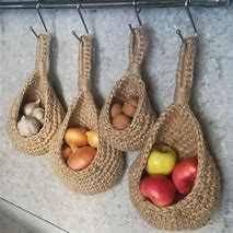 Image result for Crochet Hanging Fruit Basket