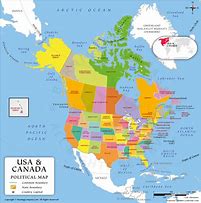 Image result for USA and Canada Map