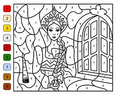 Image result for Coloring Page by Number Adult PNG