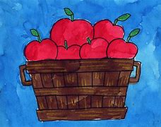 Image result for Basket of Apple's Drawing