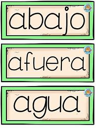 Image result for Palabras De Alta Frecuencia En Espanol