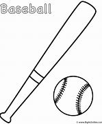 Image result for Baseball and Bat Outline