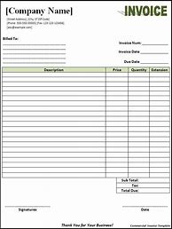 Image result for Work Invoice Form