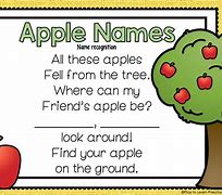 Image result for Apple Poem Preschool Poster