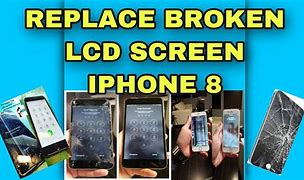 Image result for Red iPhone 8 with a Cracked Screen