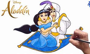 Image result for Aladdin and Jasmine On Carpet Drawings