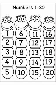 Image result for Pre-K Counting to 20 Worksheet