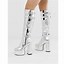 Image result for Silver Dresses Knee High Boots