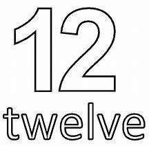 Image result for Black and White Clip Art Picture of a Number 12