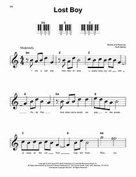 Image result for Lost Boy Sheet Music Piano Letters