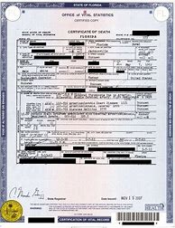 Image result for Florida Death Certificate Blank Form