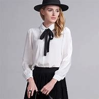 Image result for White Button Shirt with Black Bow Tie