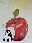 Image result for Penguin Eat Apple