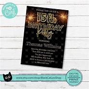 Image result for Birthday Card Template 15th