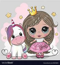 Image result for Unicorn and Princess Cartoon