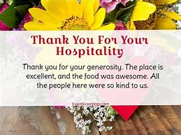 Image result for Thank You Note for Dinner and Hospitality